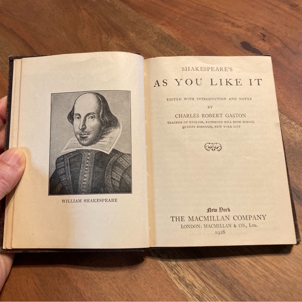 Vintage 1928 ‘As You Like It' Book by Shakespeare